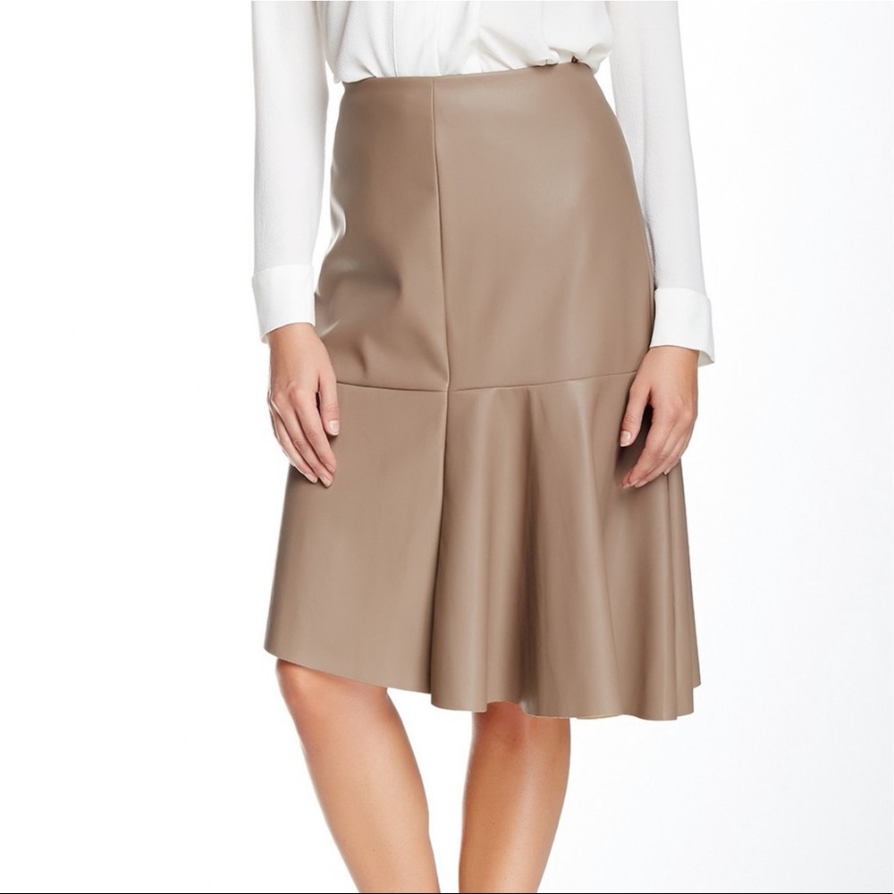 Harlowe & Graham Asymmetrical Faux Leather Skirt